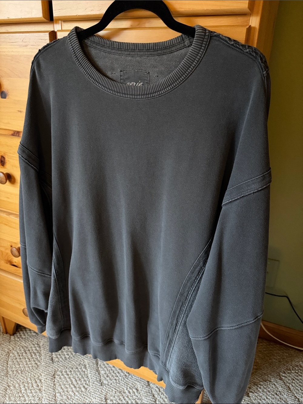 aerie Charcoal Relaxed Crew Sweatshirt